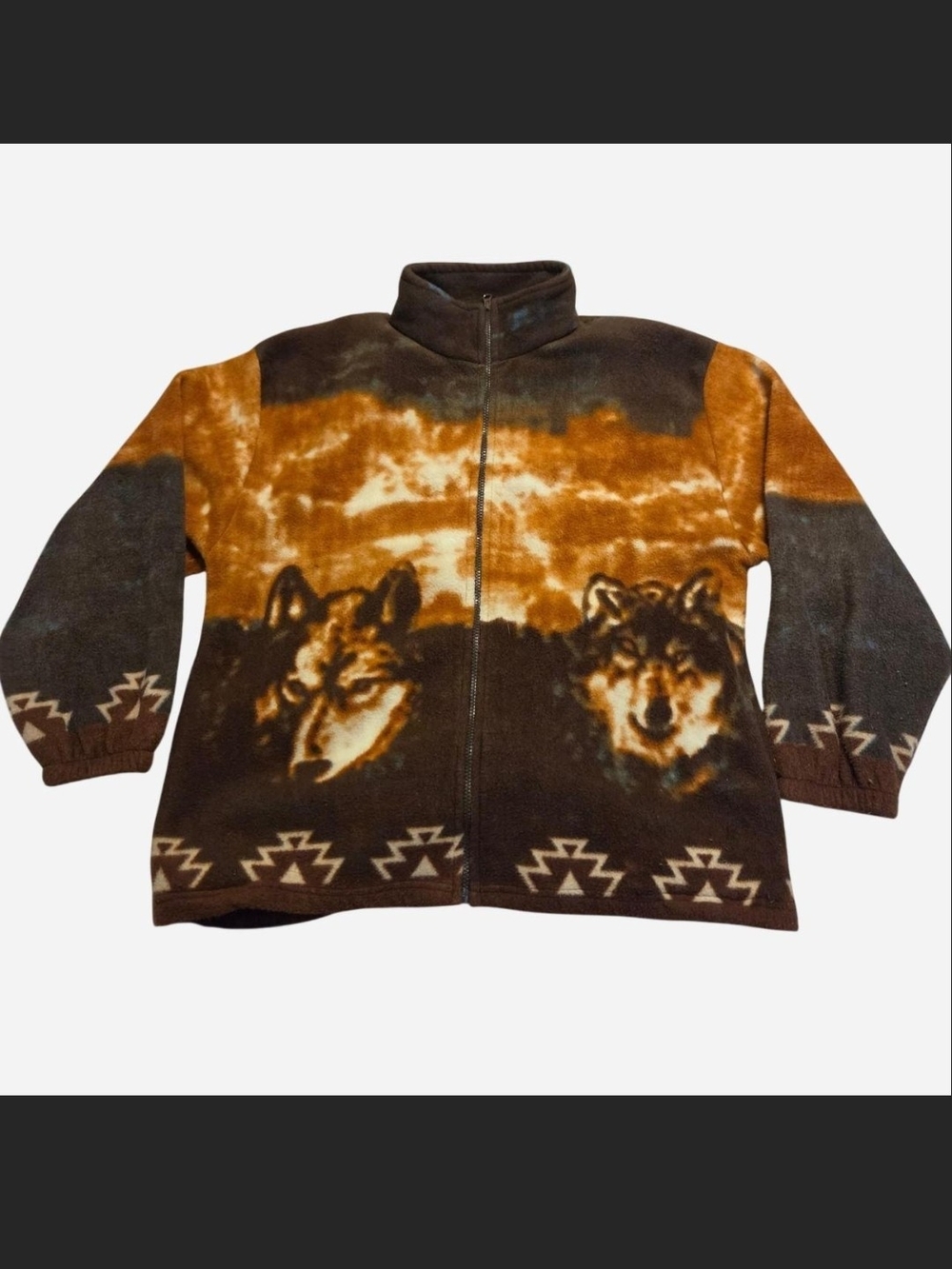 Vintage Wolf AOP Fleece Full Zip Jacket